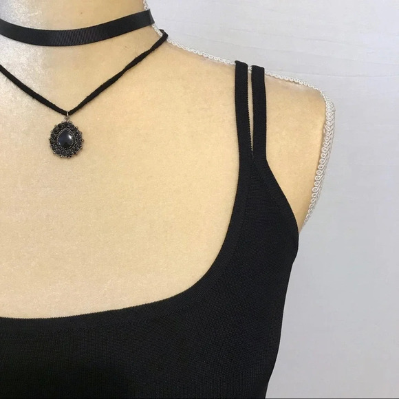 Cal Fashion Black Tank Top Embellishments Women S - Picture 5 of 9